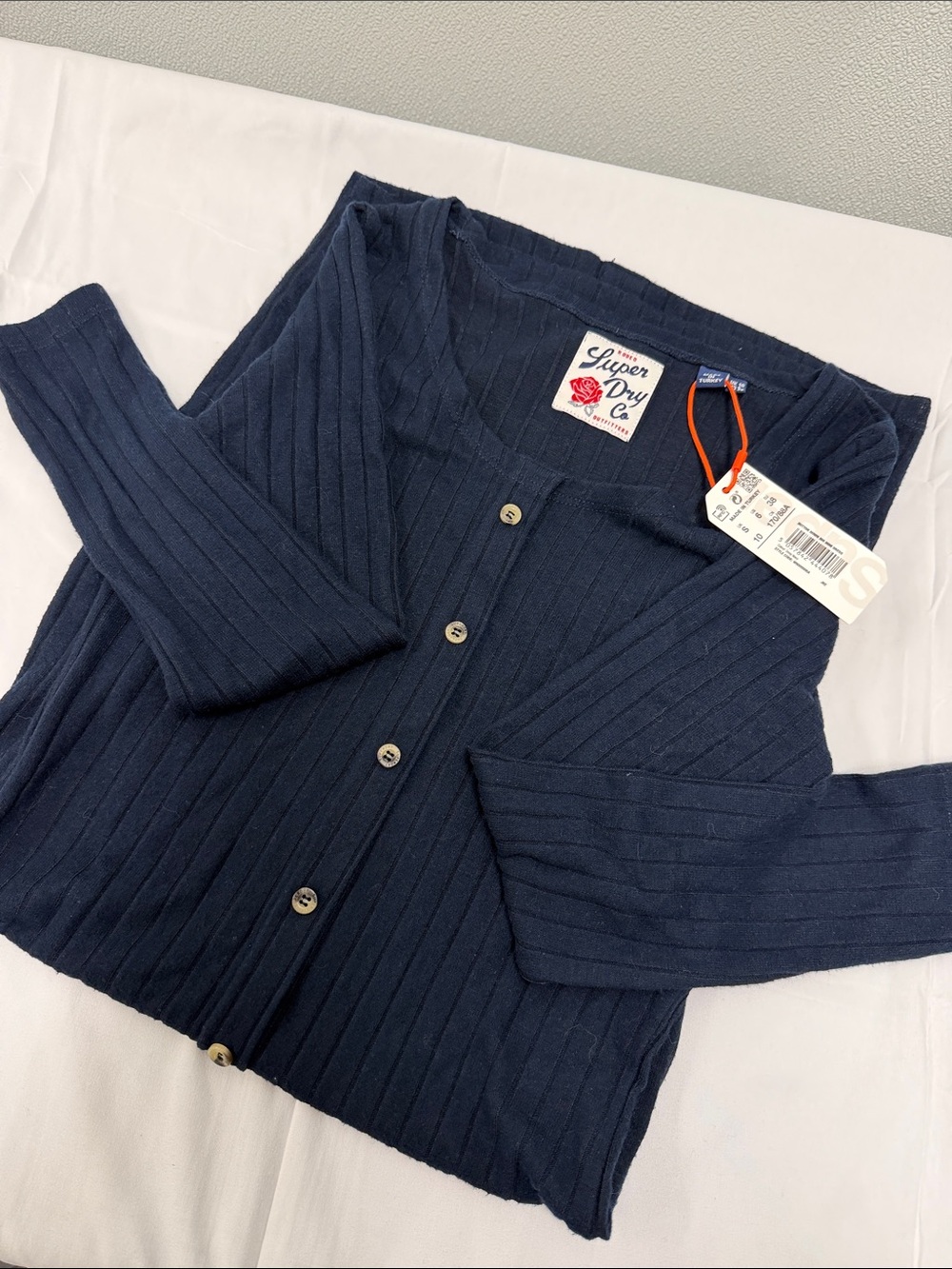 Superdry Button Down Ribbed Mini Dress - Picture 3 of 3